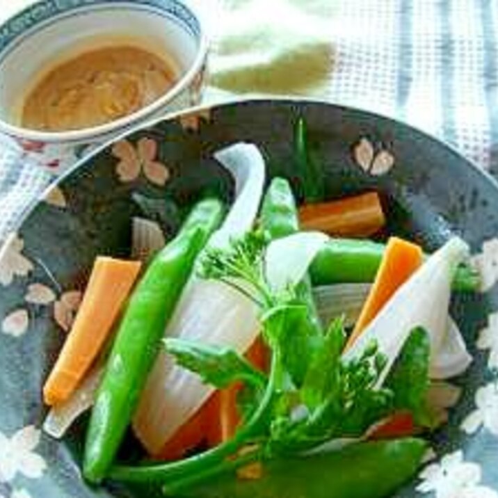 春野菜いっぱいのみそマヨネーズ温サラダ♪